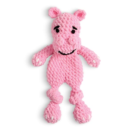 Pink Hippo Intermediate Cuddle Craft Crochet Kit by Loops & Threads®
